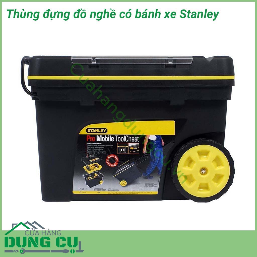 Thùng đựng đồ nghề có bánh xe Stanley 1-92-904&nbsp;được thiết kế nhỏ gọn, được làm bằng nhựa ABS cao cấp, không thấm nước, dùng để chứa đụng các thiết bị, dụng cụ cầm tay. Thùng có trọng lượng nhẹ, dễ dàng di chuyển khi làm việc.
