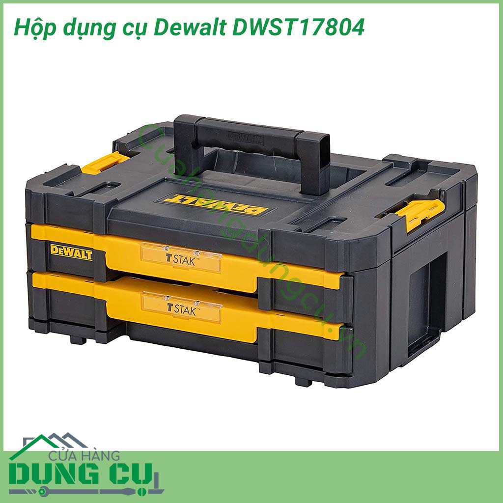 Hộp dụng cụ Dewalt cao cấp DWST17804 làm từ nhựa cao cấp nên có thể chịu va đập tốt. Kết cấu cho không gian rộng rãi, chứa được nhiều dụng cụ.&nbsp;Tay cầm chắc chắn giúp mang anh em mang theo dễ dàng
