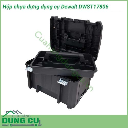 Hộp nhựa đựng dụng cụ Dewalt DWST17806 được làm từ nhựa ABS có đặc tính dẻo dai, khó nứt vỡ, chịu va đập tốt, đảm bảo độ bền sử dụng dài lâu.