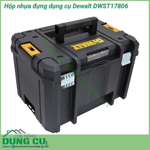 Hộp nhựa đựng dụng cụ Dewalt DWST17806 được làm từ nhựa ABS có đặc tính dẻo dai, khó nứt vỡ, chịu va đập tốt, đảm bảo độ bền sử dụng dài lâu.