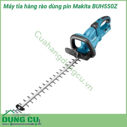 Máy tỉa hàng rào dùng pin Makita BUH550Z công suất hoạt động vô cùng mạnh mẽ cùng nhi[j cắt lên đến 3600 vòng/ phút kết hợp với hệ thống lưỡi cắt sắc bén kèm kích thước 550mm giúp các công việc của bạn được thực hiện nhanh chóng và cực kì dễ dàng.