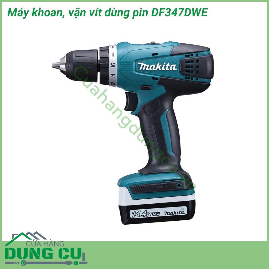 Máy khoan, vặn vít dùng pin Makita DF347DWE&nbsp;được thiết kế từ chất liệu cao cấp rắn chắc tuyệt đối, chịu nhiệt tối ưu. Vỏ ngoài được làm bằng nhựa tổng hợp chịu lực tốt, khả năng chống gỉ sét mang đến cho người dùng sản phẩm có tuổi thọ cao.