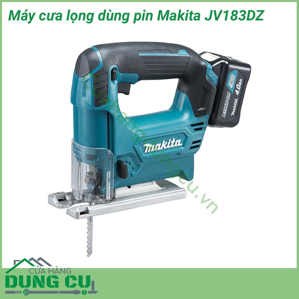 Máy cưa lọng dùng pin Makita JV183DZ&nbsp;được làm từ chất liệu cao cấp, có độ rắn chắc tuyệt đối, chịu nhiệt tối ưu, chống được sự mài mòn.&nbsp;Lưỡi cưa sắc bén cùng khả năng hoạt động mạnh mẽ giúp việc cưa các tấm gỗ, kim loại... trở nên nhanh chóng và hiệu quả.