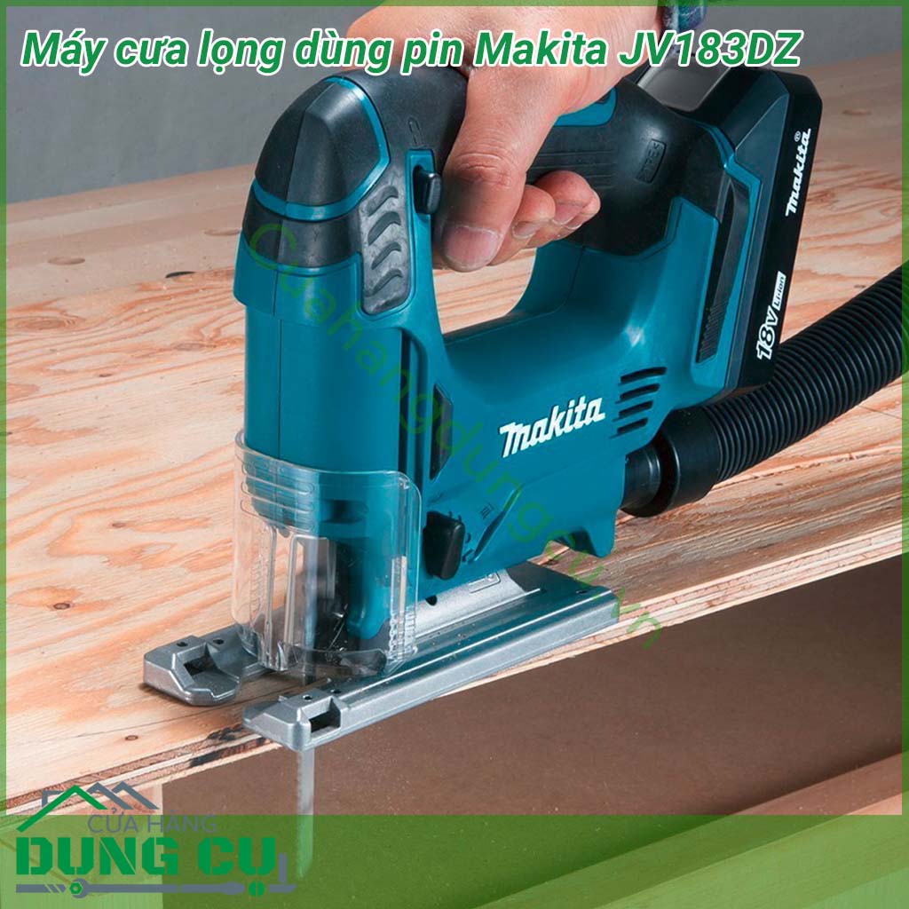 Máy cưa lọng dùng pin Makita JV183DZ&nbsp;được làm từ chất liệu cao cấp, có độ rắn chắc tuyệt đối, chịu nhiệt tối ưu, chống được sự mài mòn.&nbsp;Lưỡi cưa sắc bén cùng khả năng hoạt động mạnh mẽ giúp việc cưa các tấm gỗ, kim loại... trở nên nhanh chóng và hiệu quả.