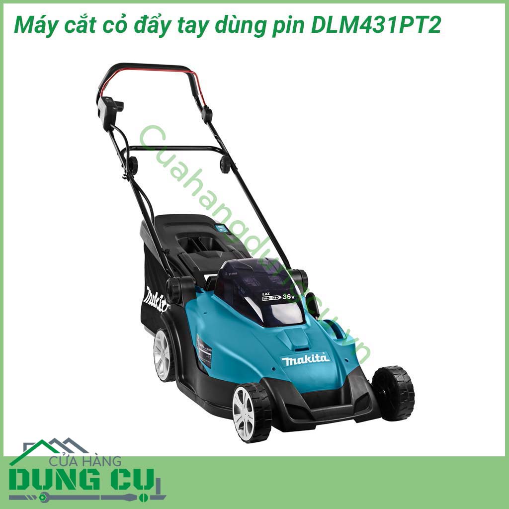 Máy cắt cỏ đẩy tay dùng pin Makita DLM431PT2 có độ bền cao nhờ được làm từ vật liệu cao cấp và động cơ hoạt động ổn định. Kiểu dáng gọn nhẹ, dễ dàng cầm nắm. Máy vận hành êm, ít tiếng ồn nên không gây ảnh hưởng đến môi trường xung quanh. 