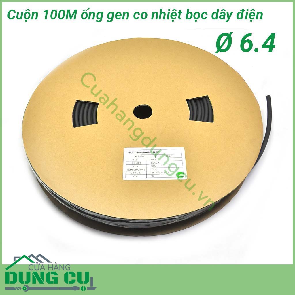 Cuộn 100m ống gen co nhiệt cách điện&nbsp;mềm, ổn định, nhiệt độ co thấp, thời gian xảy ra hiện tượng co nhanh. Bảo vệ, che chắn các mối hàn nối dây một cách an toàn và hiệu quả