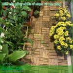 Sàn gỗ tự nhiên vỉ nhựa 12 nan vàng