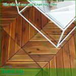 Tấm sàn gỗ tự nhiên cao cấp 6 nan nâu chéo