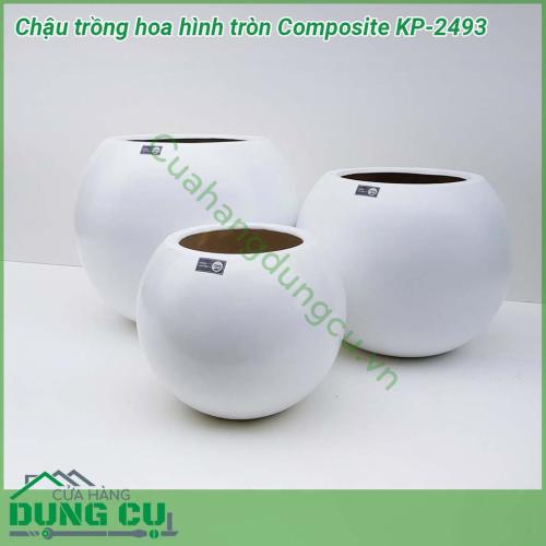 Chậu trồng hoa hình tròn Composite KP-2493 có kiểu dáng và màu sắc hiện đại, độ bền cao. Chậu mang nét đẹp hiện đại phù hợp với nét sống hiện đại ngày nay. Được mọi người yêu thích và lựa chọn để trang trí cho ngôi nhà, sân vườn, công ty hay nhà hàng…