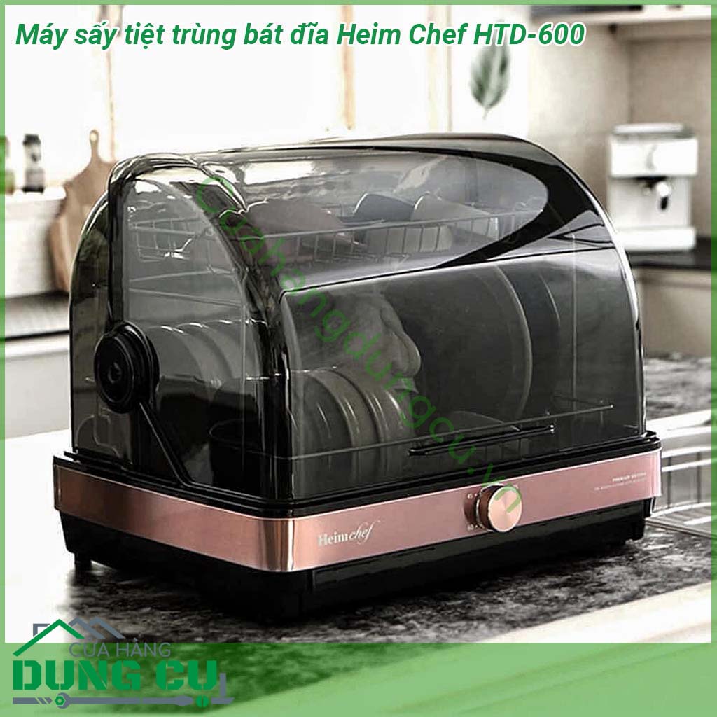 Máy sấy tiệt trùng bát đĩa Heim Chef HTD-600 dung tích 45L, chất liệu thép không rỉ SUS bền chắc.&nbsp;Máy sấy tiệt trùng ở nhiệt độ 70-80 độ C, đảm bảo vi khuẩn được diệt sạch.&nbsp;Tiết kiệm điện năng và vận hành dễ dàng
