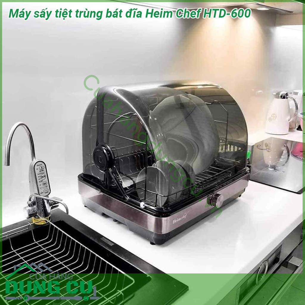 Máy sấy tiệt trùng bát đĩa Heim Chef HTD-600 dung tích 45L, chất liệu thép không rỉ SUS bền chắc.&nbsp;Máy sấy tiệt trùng ở nhiệt độ 70-80 độ C, đảm bảo vi khuẩn được diệt sạch.&nbsp;Tiết kiệm điện năng và vận hành dễ dàng