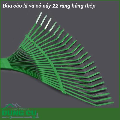 Đầu cào lá cào cỏ 22 răng bằng thép thích hợp sử dụng để cào cỏ sau khi cắt Và lá cây rụng trên bề mặt thảm cỏ Sử dụng chất liệu thép phủ lớp chống gỉ cao cấp cho độ bền cao và khả năng sử dụng linh hoạt