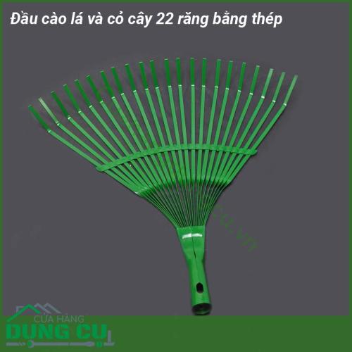 Đầu cào lá cào cỏ 22 răng bằng thép thích hợp sử dụng để cào cỏ sau khi cắt Và lá cây rụng trên bề mặt thảm cỏ Sử dụng chất liệu thép phủ lớp chống gỉ cao cấp cho độ bền cao và khả năng sử dụng linh hoạt