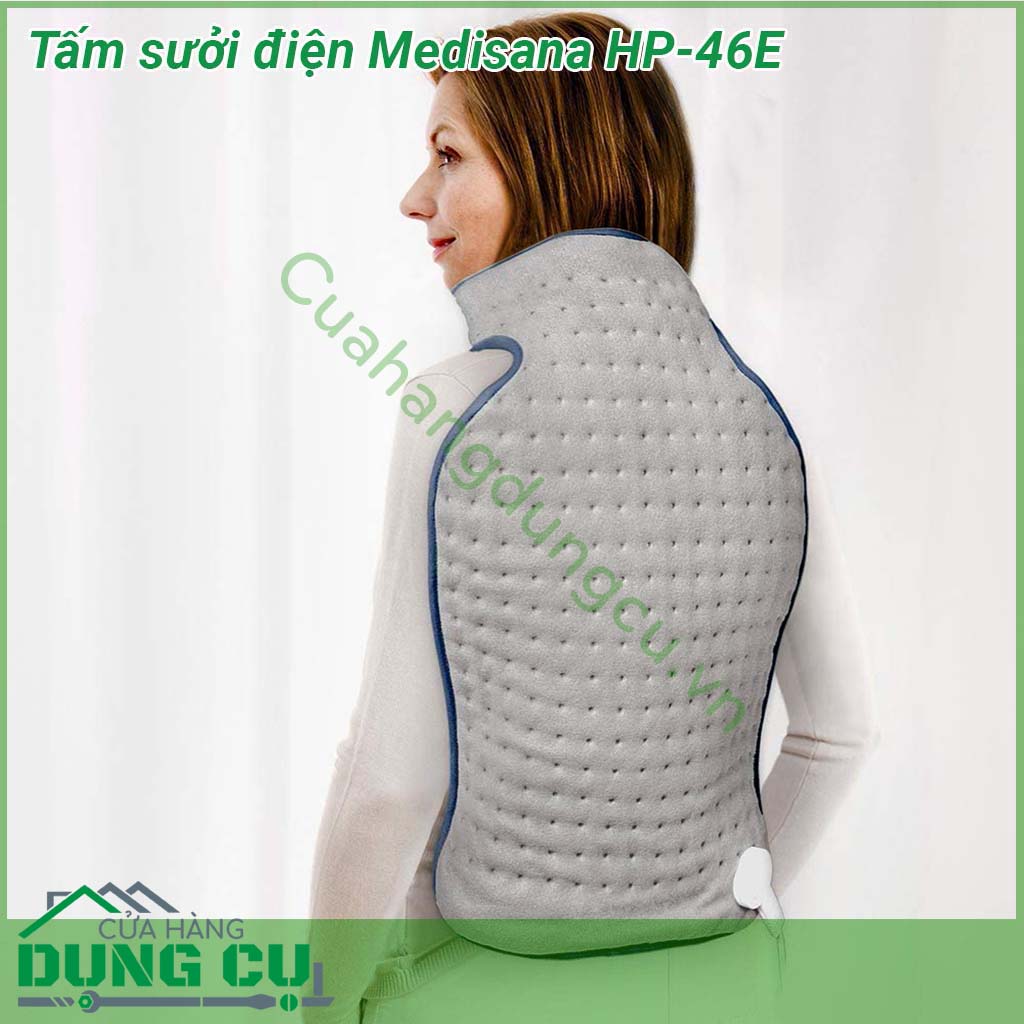 Tấm sưởi làm ấm lưng Medisana HP-46E&nbsp;miếng đệm làm ấm giúp thư giãn lưng giảm đau với cấu tạo mỏng nhẹ giúp bạn có thể dử dụng hàng ngày &nbsp;Bề mặt mềm mại thân thiện với da