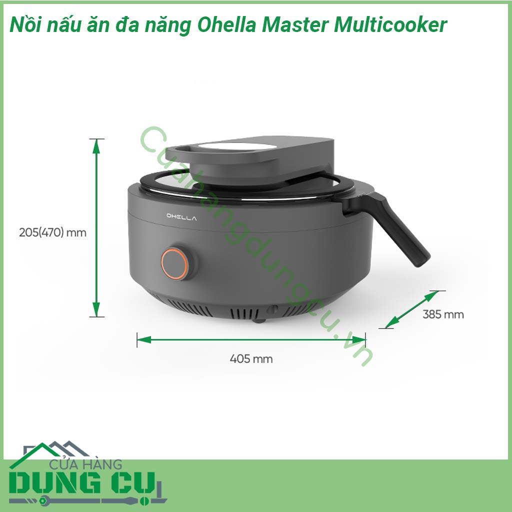 Nồi nấu ăn đa năng Ohella Master Multicooker&nbsp;thiết kế đẹp hiện đại và sang trọng đặt nồi chính giữa bàn ăn một không gian bếp hoàn toàn mới sáng tạo và đem lại nhiều cảm hứng cho các mẹ nội trợ
