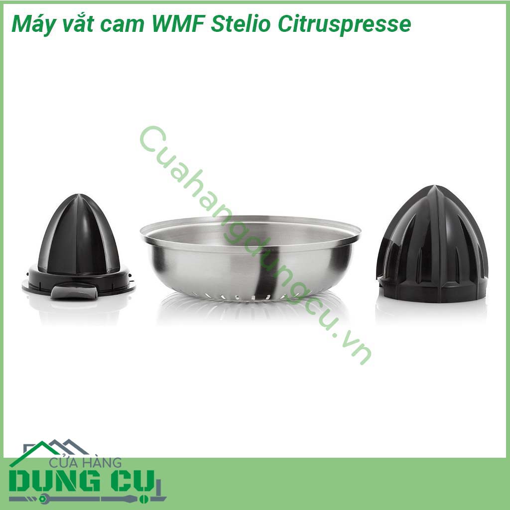 Máy vắt cam WMF Stelio Citruspresse&nbsp;sở hữu thiết kế nhỏ gọn màu sắc trang nhã công suất 85W hoạt động êm ái và nhẹ nhàng &nbsp;Thân máy được làm bằng inox chắc chắn sáng bóng dễ lau chùi và chịu va chạm tốt &nbsp;