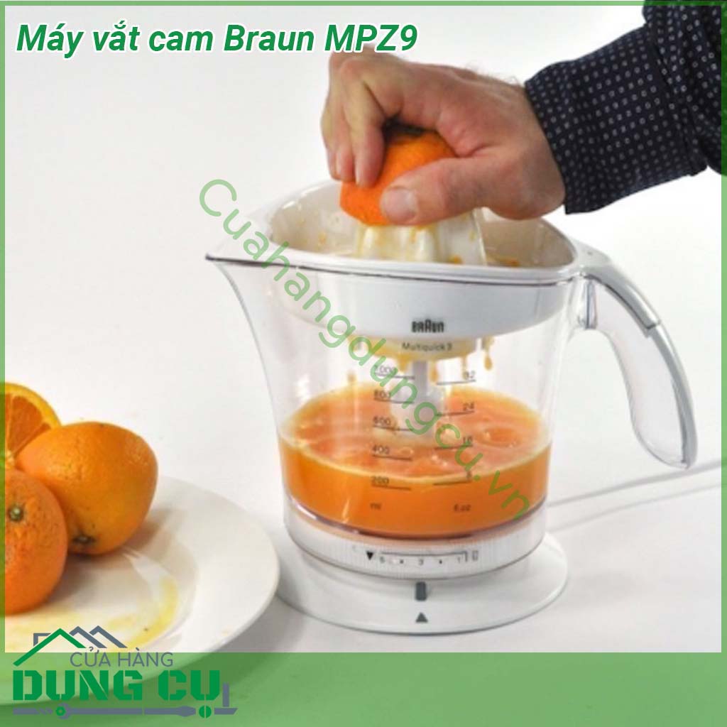 Máy vắt cam siêu nhanh Braun MPZ9 có kiểu dáng nhỏ gọn tiện dụng cùng màu trắng tinh tế đẹp mắt mang đến vẻ đẹp hiện đại cho không gian nhà bếp &nbsp;Máy được thiết kế có hệ thống lọc hạt&nbsp;&nbsp;nên sau khi vắt cam bạn có thể sử dụng ngay&nbsp;