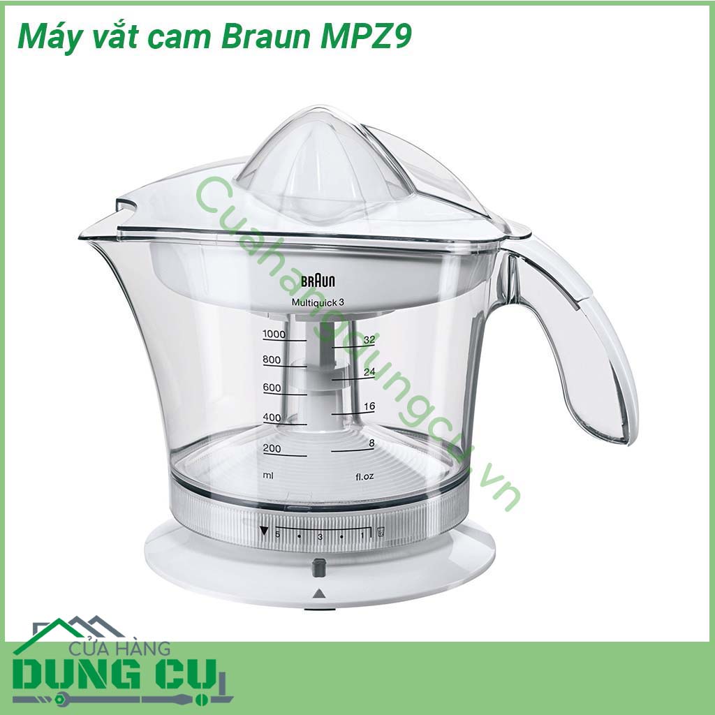 Máy vắt cam siêu nhanh Braun MPZ9 có kiểu dáng nhỏ gọn tiện dụng cùng màu trắng tinh tế đẹp mắt mang đến vẻ đẹp hiện đại cho không gian nhà bếp &nbsp;Máy được thiết kế có hệ thống lọc hạt&nbsp;&nbsp;nên sau khi vắt cam bạn có thể sử dụng ngay&nbsp;