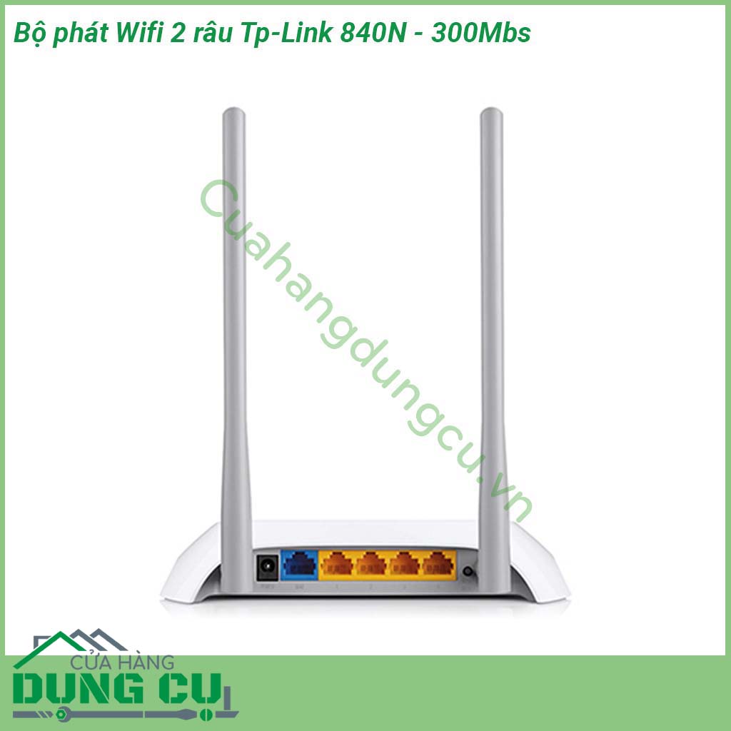 Bộ phát Wifi 2 râu Tp-Link 840N - 300Mbs thiết bị kết nối mạng kết hợp thiết kế đặc biệt dành nhu cầu mạng văn phòng nhỏ gia đình &nbsp;Tốc độ Wi-Fi chuẩn N lên đến 300Mbps sử dụng cho các ứng dụng đòi hỏi độ nhạy băng thông&nbsp;và các công việc cơ bản