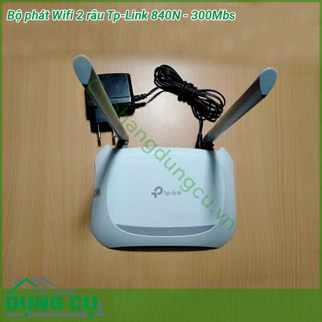 Bộ phát Wifi 2 râu Tp-Link 840N - 300Mbs thiết bị kết nối mạng kết hợp thiết kế đặc biệt dành nhu cầu mạng văn phòng nhỏ gia đình &nbsp;Tốc độ Wi-Fi chuẩn N lên đến 300Mbps sử dụng cho các ứng dụng đòi hỏi độ nhạy băng thông&nbsp;và các công việc cơ bản