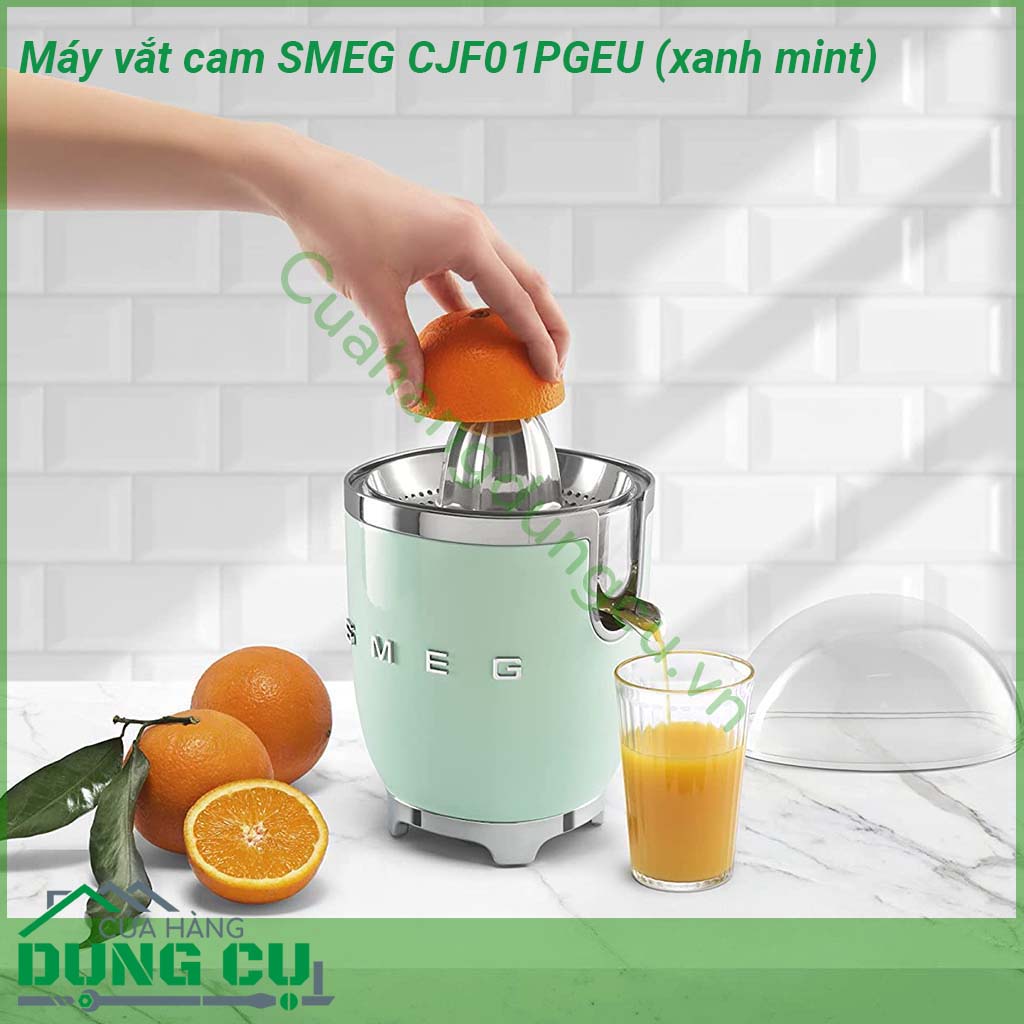 Máy vắt cam xanh mint SMEG CJF01PGEU&nbsp;làm bằng chất liệu không chứa BPA an toàn khi sử dụng Sản phẩm thiết kế có thể tháo rời đơn giản giúp cho quá trình vệ sinh được dễ dàng Nắp&nbsp;được thiết kế cứng cáp có khả năng chống va đập và tháo rời được