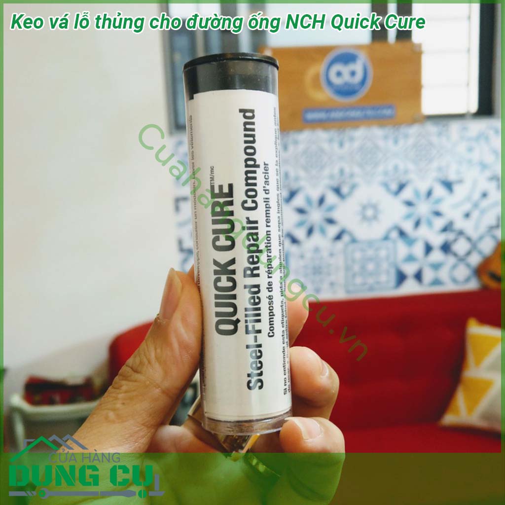 Keo vá lỗ thủng cho đường ống NCH Quick Cure dạng bột dùng lắp hàn các lỗ mọt lỗ tròn nhỏ trên ống PVC kim loại Ngoài ra còn dán được trên tất cả vật liệu cứng (không đàn hồi) như gỗ đá nhựa composite…&nbsp;