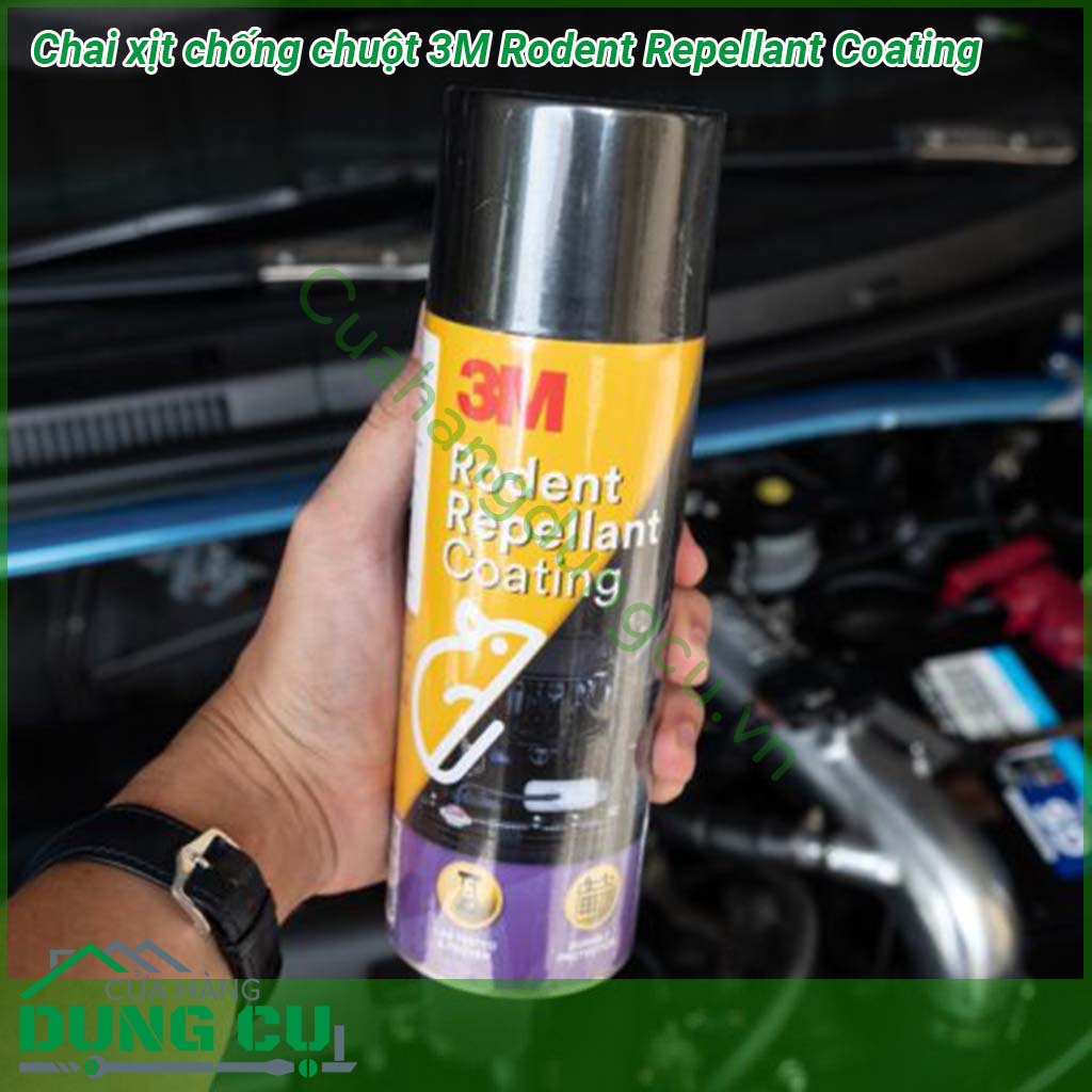 Chai xịt chống chuột 3M Rodent Repellant Coating&nbsp;tạo màng phủ bảo vệ các chi tiết điện dây điện cao su nhựa trong khoang động cơ và các vị trí trên ô tô khỏi sự cắn phá của chuột và các loại gặm nhấm