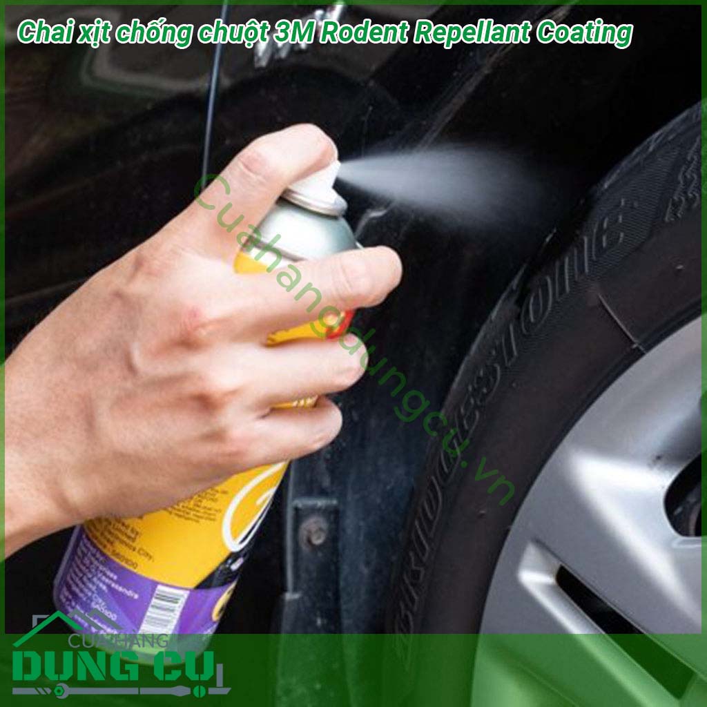 Chai xịt chống chuột 3M Rodent Repellant Coating&nbsp;tạo màng phủ bảo vệ các chi tiết điện dây điện cao su nhựa trong khoang động cơ và các vị trí trên ô tô khỏi sự cắn phá của chuột và các loại gặm nhấm