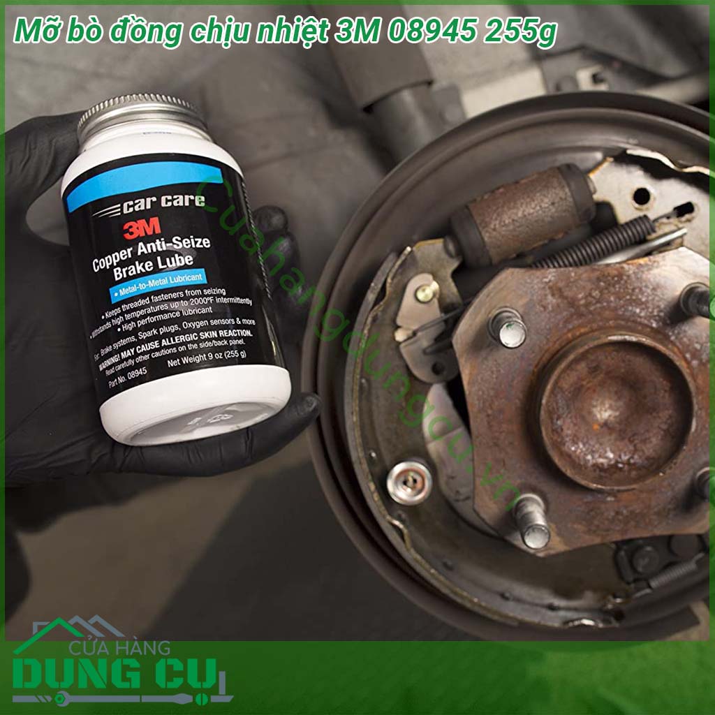 Mỡ bò đồng chịu nhiệt 3M 08945 255g&nbsp;bôi trơn và bảo vệ chống ăn mòn trong môi trường áp suất và nhiệt độ cao như hệ thống phanh xe &nbsp;Sử dụng để giữ đai ốc và bu lông khỏi bị kẹt với nhau cũng như giúp bảo vệ và ngăn ngừa rỉ sét