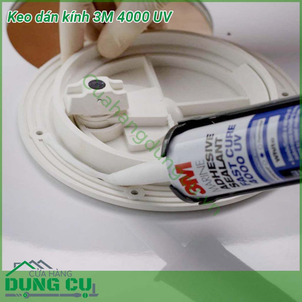 Keo dán kính 3M Marine Adhesive Sealant Fast Cure 4000 UV&nbsp;màu trắng dùng trám trét kính gỗ kim loại Chịu được nhệt độ và độ ẩm cao có độ kết dính cao hiệu quả mà không cần pha trộn