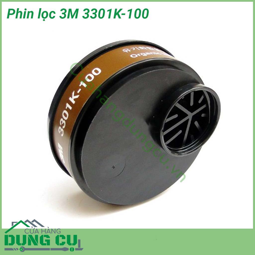 Phin lọc hơi hữu cơ 3M 3301K-100&nbsp;có lõi than hoạt tính tác dụng lọc các khí độc hại Phần màng PoLy chủ yếu để lọc các hạt bụi kể cả các hạt bụi cực nhỏ Bảo vệ hệ hô hấp của người sử dụng khi làm việc trong môi trường ô nhiễm không khí