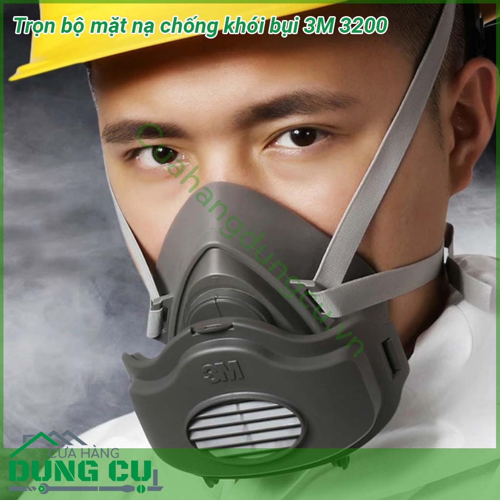 Trọn bộ mặt nạ chống khói bụi 3M 3200&nbsp;thiết kế nhỏ gọn nhẹ nhàng chất liệu được làm từ silicon và nhựa cao cấp chịu được nhiệt độ độ ẩm cao ôm khít gương mặt giúp bạn có thể sử dụng lâu dài mà vẫn luôn cảm thấy thoải mái &nbsp;