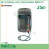 Bộ vòi tưới treo tường dây cuốn tự động Gardena 18620-20 25m được trang bị đủ các phụ kiện như giá treo  25m dây 13mm trong hộp cuốn vòi phun cổ điển cùng các cút nối chuẩn của hãng  Bạn chỉ việc khoan lắp nó lên tường kết nối với vòi nước cấp và sử dụng