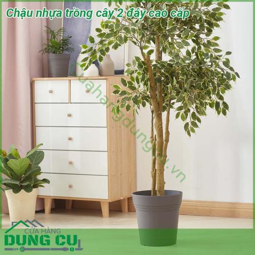 Chậu nhựa trồng cây 2 đáy cao cấp có 3 kích thước phù hợp cho các loại cây để bàn gọn nhẹ Chậu nhựa cao cấp được sản xuất bằng loại nhựa cao cấp độ dẻo cao đàn hồi tốt phù hợp với nhiều loại cây cảnh khác nhau và điều kiện thời tiết khắc nghiệt