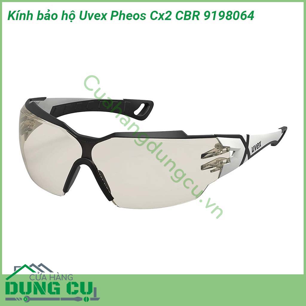 Kính bảo hộ Uvex Pheos Cx2 CBR 9198064&nbsp;nhẹ cùng với thiết kế ôm sát khuôn mặt bảo vệ toàn bộ vùng mắt &nbsp;Đệm mũi silicon mềm dẻo hơn giúp người dùng cảm thấy thoải mái dễ chịu &nbsp;Phần gọng mắt kính Uvex sử dụng nhựa dẻo rất bền chắc