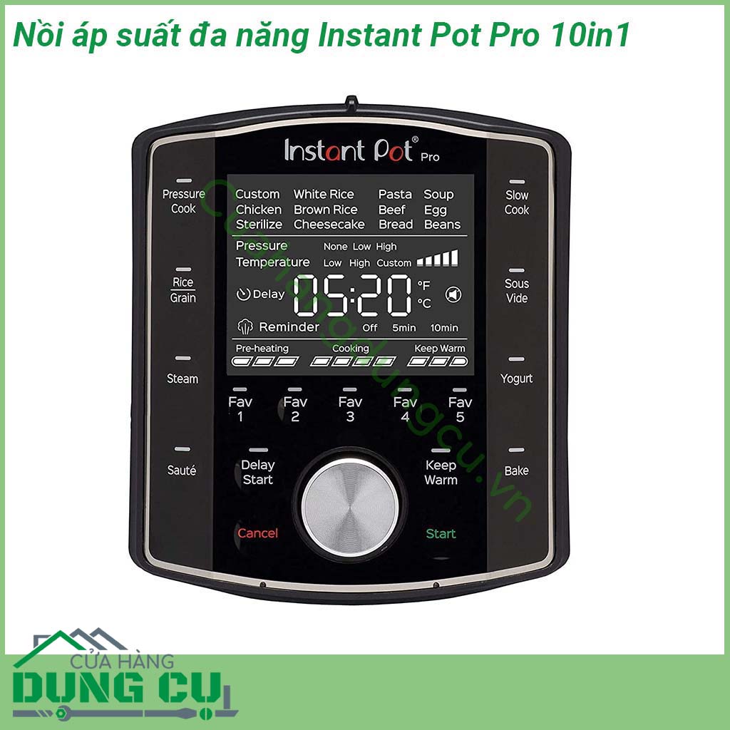 Nồi áp suất đa năng Instant Pot Pro 10in1&nbsp;thiết kế nguyên màu đen sang trọng Màn hình điện tử lớn hơn tích hợp 28 chương trình cài đặt sẵn bảng điều khiển có thêm nút ghi nhớ đến 5 chương trình chế độ nấu ăn để chị em thảo sức sáng tạo