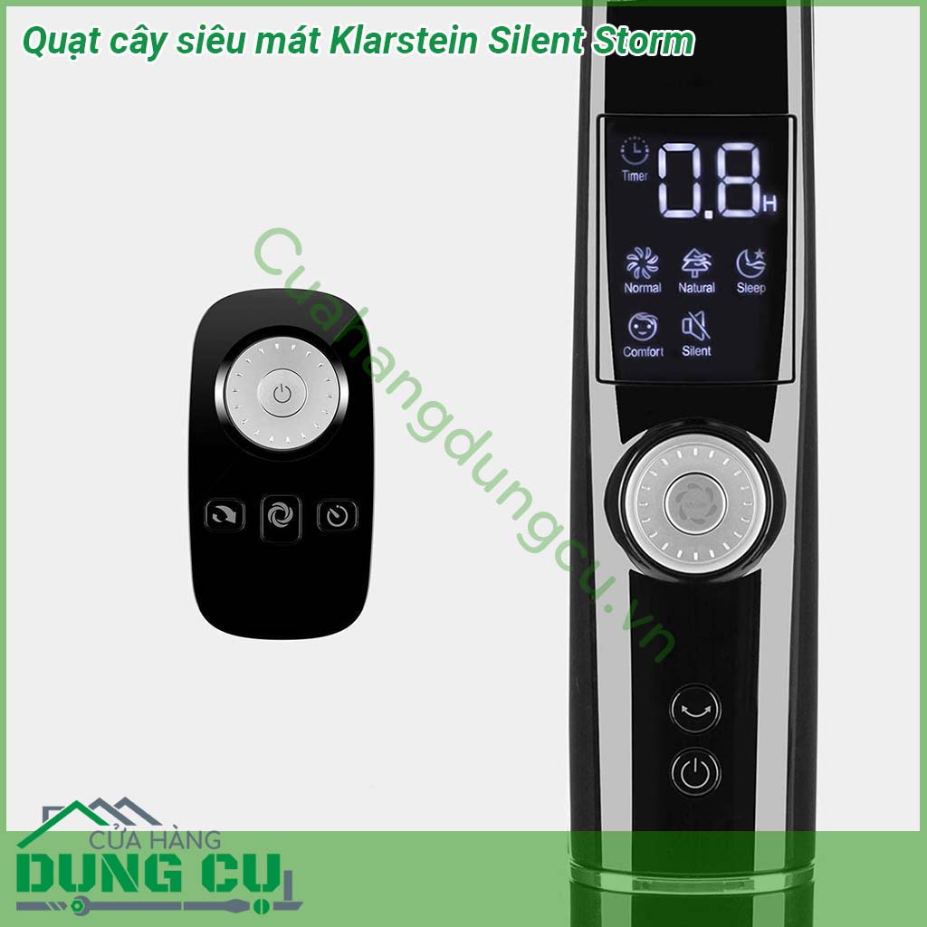 Quạt cây siêu mát Klarstein Silent Storm&nbsp;được thiết kế với rất nhiều các chức năng và có thể điều khiển sử dụng dễ dàng Quạt siêu hiện đại với 26 cấp độ gió &nbsp;5 chế độ làm mát - thật tuyệt vời và tiện nghi &nbsp;Chiều cao quạt tuỳ chỉnh từ 120-137cm
