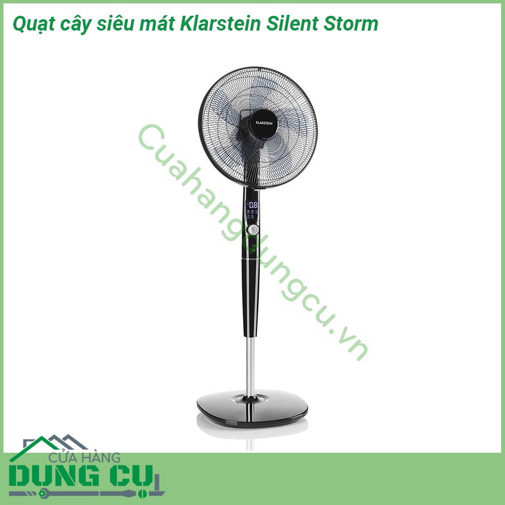 Quạt cây siêu mát Klarstein Silent Storm&nbsp;được thiết kế với rất nhiều các chức năng và có thể điều khiển sử dụng dễ dàng Quạt siêu hiện đại với 26 cấp độ gió &nbsp;5 chế độ làm mát - thật tuyệt vời và tiện nghi &nbsp;Chiều cao quạt tuỳ chỉnh từ 120-137cm