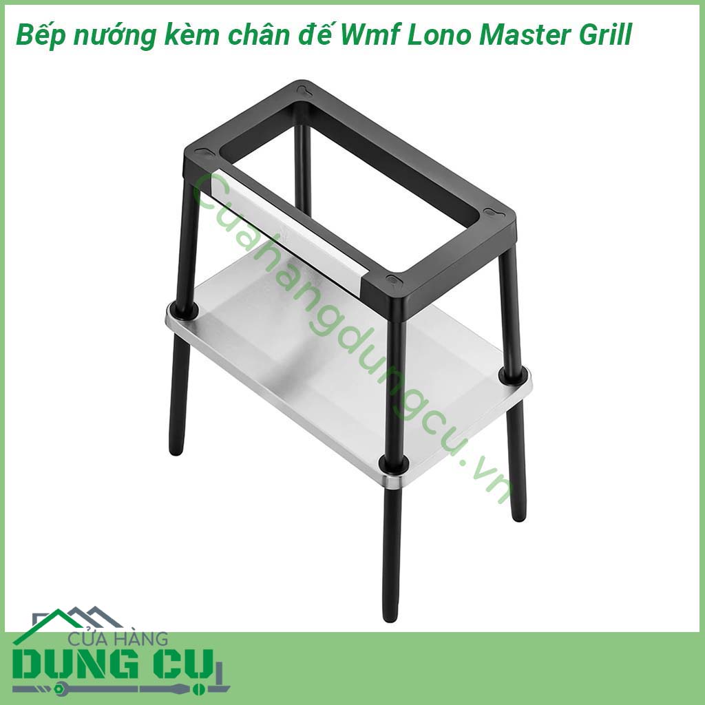 Bếp nướng kèm chân đế Wmf Lono Master Grill toàn bộ thân bếp được làm bằng chất liệu Cromargan cao cấp bếp&nbsp;nướng được thiết kế 2 tấm nướng riêng biệt với chất liệu nhôm đúc dầy dặn được phủ lớp chống dính an toàn tuyệt đối với sức khỏe người tiêu dùng