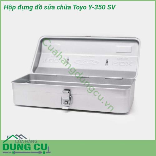 Hộp đựng đồ sửa chữa Toyo Y-350 SV ngăn chứa rộng rãi được làm bằng sắt dày cứng cáp sơn tĩnh điện sáng bóng chống gỉ sét  Tay cầm cũng bằng sắt mỏng uốn và nối bằng các móc sắt vô cùng chắc chắn Chốt khóa chắc chắn bảo quản đồ tránh thất lạc