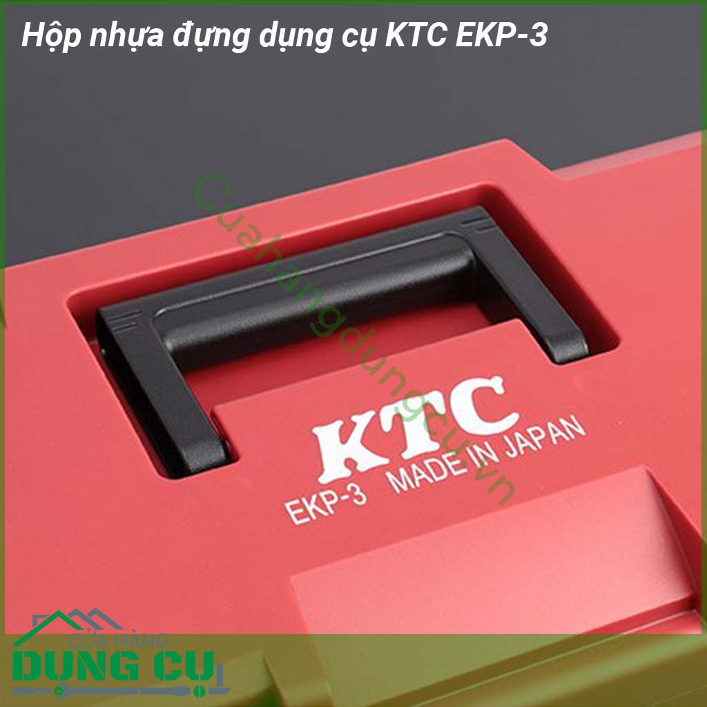 Hộp nhựa đựng dụng cụ KTC EKP-3&nbsp;được làm từ nhựa cao cấp chịu lực tốt và có độ bền cao Ngăn đựng&nbsp;lớn và 1 khay&nbsp;giúp bạn lưu trữ được nhiều dụng cụ cần thiết hơn Tay cầm chắc chắn &nbsp;có 2 chốt khóa bảo quản cất giữ sản phẩm không lo bị hư hỏng