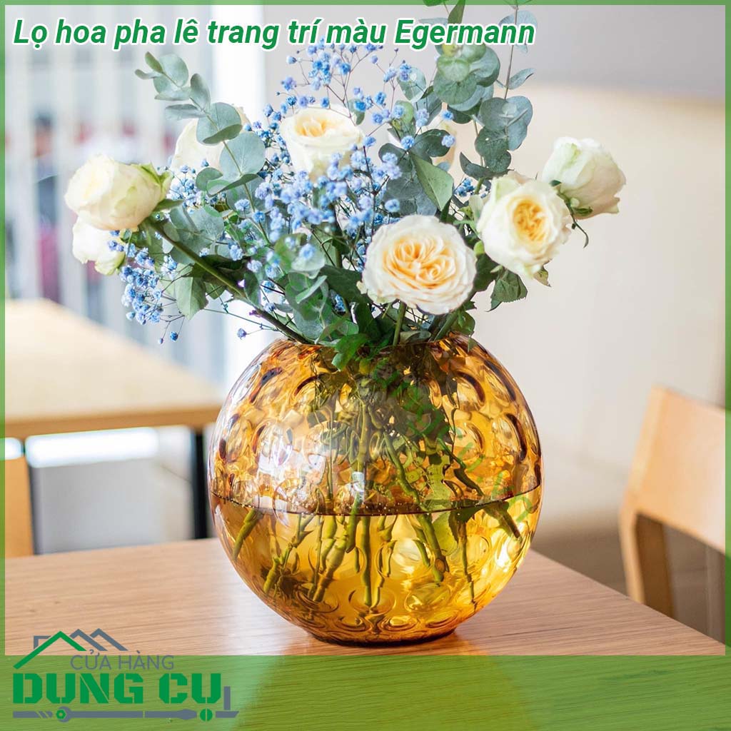 Lọ hoa pha lê trang trí màu Egermann&nbsp;được làm bằng chất liệu thủy tinh cao cấp nhất từ đất nước Tiệp Khắc Thiết kế và chế tác để vừa có thể sử dụng để cắm hoa vừa có thể sử dụng để trang trí và trưng bày