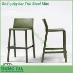 Ghế quầy bar Trill Stool Mini được làm từ nhựa sợi thủy tinh dùng trong nhà với bàn cao quầy bar và quầy bếp  Hình dạng tối giản thoải mái và thon gọn  Nhẹ và dễ bảo trì