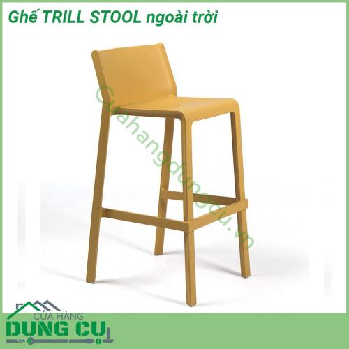 Ghế TRILL STOOL ngoài trời thiết kế hiện đại cùng gam màu sắc sang trọng của Ý làm nổi bật không gian bài trí Chất liệu sợi thủy tinh và polypropylene được xử lý chống tia cực tím Đúc nguyên khối từ các hạt nhựa nguyên sinh  