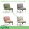 Sofa Komodo Elemento Centrale kèm đệm cao cấp với khung bằng nhựa polypropylene sợi thủy tinh có màu đồng nhất với các chất phụ gia UV Có thể gắn tựa lưng và tay vịn vào tất cả các mặt Có thể tháo rời Lớp sơn mờ Có chân chống trượt Bộ đệm đi kèm ‎ Nhựa tái chế ‎ 