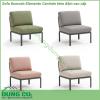 Sofa Komodo Elemento Centrale kèm đệm cao cấp với khung bằng nhựa polypropylene sợi thủy tinh có màu đồng nhất với các chất phụ gia UV Có thể gắn tựa lưng và tay vịn vào tất cả các mặt Có thể tháo rời Lớp sơn mờ Có chân chống trượt Bộ đệm đi kèm ‎ Nhựa tái chế ‎ 