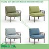 Sofa sân vườn Komodo Elemento Terminale kèm đệm làm từ chất liệu Polypropylene pha sợi thủy tinh cao cấp được xử lý tia UV chịu được thời tiết mưa nắng khắc nghiệt Đệm ghế sofa được làm từ 100 sợi nhuộm acrylic chống nấm mốc chống bám bẩn thích hợp với sân vườn ngoài trời