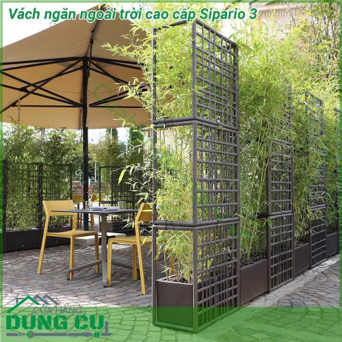 Vách ngăn ngoài trời cao cấp Sipario 3 là một hệ thống vách ngăn mô-đun để sử dụng ngoài trời làm bằng nhựa tái sinh với chậu cây tự tưới  Với thiết kế lưới bất đối xứng các mô-đun cho phép bạn tạo các bố cục tuyến tính phân chia và cong giúp bạn có thể phân chia không gian một cách dễ dàng