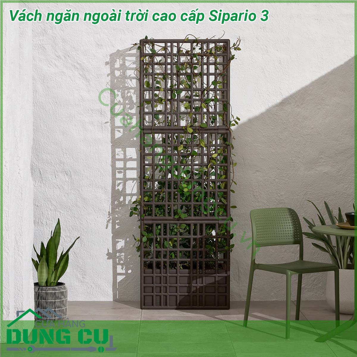 Vách ngăn ngoài trời cao cấp Sipario 3 là một hệ thống vách ngăn mô-đun để sử dụng ngoài trời làm bằng nhựa tái sinh với chậu cây tự tưới  Với thiết kế lưới bất đối xứng các mô-đun cho phép bạn tạo các bố cục tuyến tính phân chia và cong giúp bạn có thể phân chia không gian một cách dễ dàng