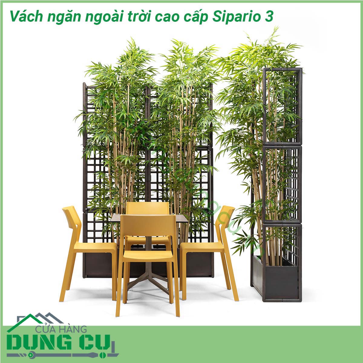 Vách ngăn ngoài trời cao cấp Sipario 3 là một hệ thống vách ngăn mô-đun để sử dụng ngoài trời làm bằng nhựa tái sinh với chậu cây tự tưới  Với thiết kế lưới bất đối xứng các mô-đun cho phép bạn tạo các bố cục tuyến tính phân chia và cong giúp bạn có thể phân chia không gian một cách dễ dàng